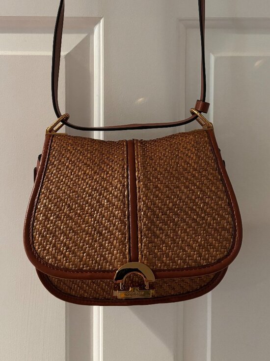 Cole Haan Handbags - Cole Haan Celenea Saddle Bag, Natural Tan-Straw